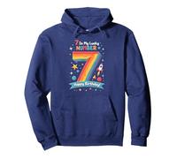 7 Is My Lucky Number Happy Birthday Space Adventure Pullover Hoodie, Adult Unisex, Navy, S