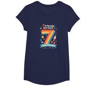 7 is My Lucky Number Happy Birthday Space Adventure T-Shirt, Girls, Navy, Small