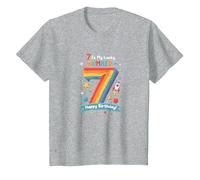 7 is My Lucky Number Happy Birthday Space Adventure T-Shirt, Kids, Heather Grey, 3 Years