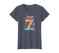 7 is My Lucky Number Happy Birthday Space Adventure T-Shirt, Women, Heather Blue, 3XL