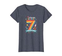 7 is My Lucky Number Happy Birthday Space Adventure T-Shirt, Women, Heather Blue, M