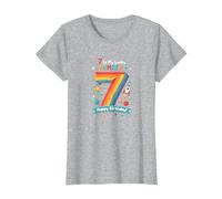 7 is My Lucky Number Happy Birthday Space Adventure T-Shirt, Women, Heather Grey, XXL