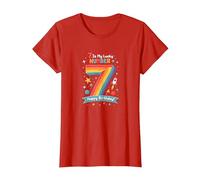 7 is My Lucky Number Happy Birthday Space Adventure T-Shirt, Women, Red, 3XL