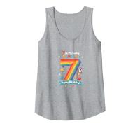 7 is My Lucky Number Happy Birthday Space Adventure Tank Top, Women, Heather Grey, S