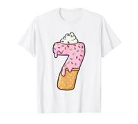 #7 Jersey Uniform Drip Teen Slang, Funny Ice Cream, 7th Value Graphic T-Shirt, Men, White, M