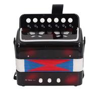 7 Key Control Accordion, Educational Button Accordion for Beginners, Space Saving with Belt Buckle for Practicing (Black)