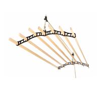 (7 Lath Black, 2.2m) Pulley Clothes Airer Ceiling Maid Victorian Laundry Rack Maiden Kitchen Dryer 4,6,7 Laths with & without laths