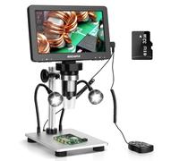 7" LCD Digital Microscope 1200X for Adults,12MP 1080P Solding USB Microscope with 10 LED Lights-Ideal for Coin Collectors Electronics Enthusiasts, Windows/Mac OS Compatible,PC View, 32GB