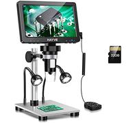 7" LCD Digital Microscope, 1200X Magnification for Coin PCB Circuit Repair Soldering, 12MP Camera Sensor Coin Microscope,32GB TF Card,Wired Remote, 10 LED Light, Compatible with Windows/Mac OS