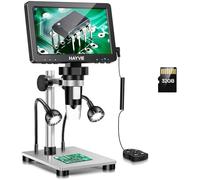 7" LCD Digital Microscope for Adults, 12MP 1080P Photo/Video Microscope for Coin Inspection, 1200X Magnification with 10 Ajustable LED Fill Lights,PC Compatible (Windows/Mac),Wired Remote, 32GB