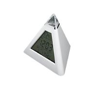 7 LED Colors Changing Pyramid Shaped Digital Alarm Clock Calendar Thermometer (White, 3xAAA)