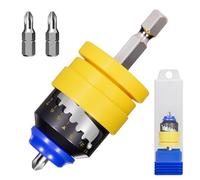 7-Level Adjustable Depth Drywall Screw Setter with 2 Replacement Drywall Bits & Magnetic Holder, Converts Drills to Screw Guns, Compatible with Electric/Impact Drills, for Drywall/Deck/Plywood