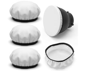 7" Light Diffuser, 4 Pcs Diffuser Lamp Cover White Diffusers Light Sock Softens The Light-Output, Lampshade Reflector Great for Studio Strobe Reflectors