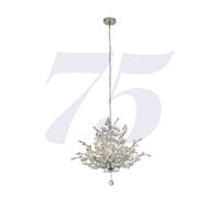 7 Lights Chrome Finish Ceiling Fitting Pendant Light with Crystal Glass Beads