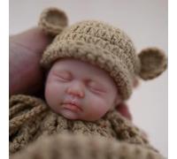 7" Miniature Reborn Baby Dolls Silicone Full Body Baby Soft Skin Mini Realistic Newborn Baby Dolls Real Life Tiny Baby Doll with Feeding Accessories（Boy）