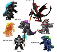 7 models Black Dragon vs Godzilla vs King Kong Lego-Compatible Big Figures Set