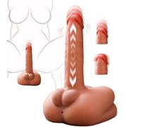 7 Modes Thrusting Vibrator G-Spot & Hands-Free TPE Dildo 6.5in Insert for Women Men
