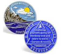 7 Month Sobriety Coin, Challenge Yourself AA Medallions Sobriety Chips - Inspirational AA Tokens Recovery Coin Sober Chips for Alcoholics Anonymous Recovery Sober Gifts