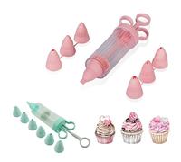 7 Nozzle Icing Set - Pump Cake Decorating Tools -Easy Cake Modelling Pen, Fondant Icing Pen, Frosting Pen Syringe, Flower Modelling, Marzipan, Sugar Paste, Gum Paste (7 Nozzle Icing Set)
