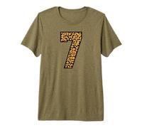 7 Number Leopard Seven Team Sports Varsity Matching Premium T-Shirt