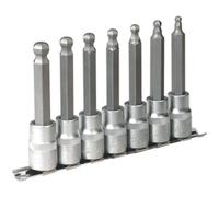 Loops 7 PACK 100mm Ball-End Hex Socket Bit Set - 1/2" Square Drive - 5mm to 12mm Allen Loops Multicolor