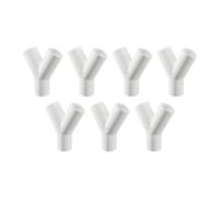 7 Pack 32mm Push Fit Y Piece Hose Connector 3 Way Duct Splitter White | ABS, made in the UK | Smooth legs, 60° branch | -20°C to +105°C | 2.5mm wall | Clip on, matte finish