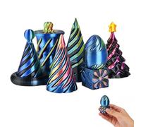 7-Pack 3D Printed Fidgets Set Impossible Cone Fidget Toy Spiral Cone & Pyramid Passthrough Sculpture for Stress Relief Cool Desk Toys and Unique Modern Art Decor for Adults Kids