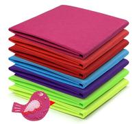 7 Pack 90 x 90cm Large Felt Fabric Sheets, 2 mm Thick Polyester Craft Felt | Craft Squares Sheets, Easy to Sew and Cut, No Creases, Assorted Colours, for DIY Art Project, Craft Sewing Supplies