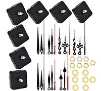 7 Pack Battery Powered Clock Mechanisms - Long & Short Shaft Replacement Clock Motors with Silent Quartz Movement and Hands