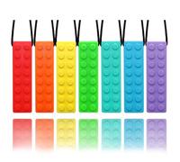 7 Pack Chew Necklaces for Sensory Kids, Chewy Toys for Autistic Children, Oral Motor Chewy Teether, Food Grade Silicone Necklace for Boys and Girls with Autism, ADHD, SPD, Biting Needs