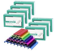 7 Pack Colorful 26/6 Standard Staples for Desk Stapler, 1000Pcs Colored Staples per Pack, 7000Pcs in Total