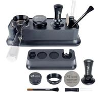 7 Pack Espresso Tamper Station&Coffee Distributor Tamper&Espresso WDT Stirrer&Coffee Tamping&Brush&Coffee Dosing Funnel&Espresso Puck Screen, Espresso Accessories for Bar Home Office (58 mm)