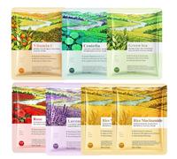 7 Pack Face Masks Skincare, Hydrating Sheet Face Mask Set for Women | Vitamin C, Rice, Niacinamide & Centella, Brightening Face Mask Multipack, Soothing Care, Self Care Gifts for Women