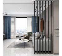 7-Pack Floor-to-Ceiling Room Divider Posts for Small Spaces | Stylish Black Partition for Living Room, Hotel & Salon Decor | 1.1m/3.6ft Column Separator
