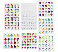 7 Pack Gem Stickers Self Adhesive Flatback Assorted Shapes Star Jewels Bling Rhinestone Crystal Sticker for DIY and Crafts