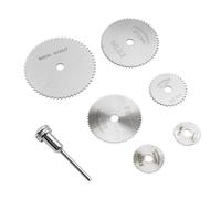 7-Pack HSS Drill Saw Blades ，Rotary Tool Cutting Discs with Mandrel ， Circular Saw Blades with Straight Shank Mandrel for Rotary Tools, Ideal for Wood, Plastic, and Metal