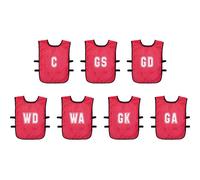 7 PACK - Infant 2-3 Years Netball Training Bibs Set - RED - Lightweight Vest