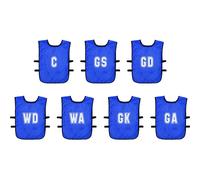 7 PACK - Kids 4-9 Years Netball Training Bibs Set - BLUE - Lightweight Vest