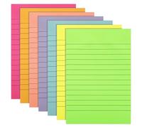 7 Pack Lined Sticky Notes 4x6 in, 350 Sheets Self-Stick Note, 7 Colours