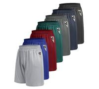 7 Pack Mens Athletic Shorts - Gym Basketball Running Workout Quick Dry Black Shorts with Pockets for Casual Performance, 1-Black/Dack Grey/Navy Blue/Light Grey/Royal Blue/Dark Green/Wine, XX-Large