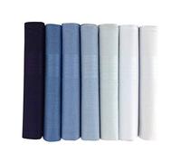 7 Pack Mens Boxed 100% Cotton Blue Dyed Handkerchiefs