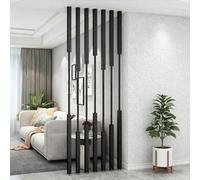 7 Pack Metal Room Dividers Ceiling to Floor s for Living Rooms & Studies No Drill Installation Stylish Black H-175cm/68.8in - Perfect Space Separation