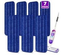 7 Pack Microfibre Mop Pads Washable for Spray Mops -Wet Dust Mop Pads | Reusable Mop Pads Multi-purpose for 13''-15'' Floor Mops - Mopping Dry Refills for Hardwood Tile Wood laminate Vinyl Ceramic