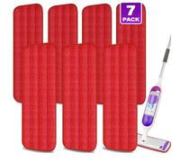 7 Pack Microfibre Mop Pads Washable for Spray Mops -Wet Dust Mop Pads | Reusable Mop Pads Multi-purpose for 13''-15'' Floor Mops - Mopping Dry Refills for Hardwood Tile Wood laminate Vinyl Ceramic