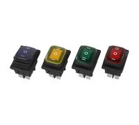7 Pack of DPDT Momentary Rocker Switches with ON Off ON 3 Position For Toggle Button 6 Pin Terminals for 12V 15A Power Control in Various Devices