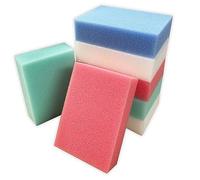 7-Pack Rectangular Bath Sponges - Pink, Green, Blue, White - Gentle Exfoliating Scrubbers for a Refreshing Shower-Multipack - Ideal for Bath and Spa Use