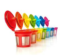 7 Pack Reusable K Cups for Keurig Coffee Makers - BPA-Free Refillable Coffee Pods, 7 Colors - Compatible with Keurig Brewers