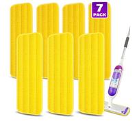 7 Pack Reusable Microfibre Mop Pads for Spray Mops - MEXERRIS Spray Wet Mop Pads Washable Reusable for 13''-15'' Spray Floor Mops - Mopping Pads for Hardwood Tile Wood laminate Vinyl