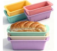 7 Pack Silicone Moulds Loaf Tin, 1Lb Loaf Pans 19.5 x 9.5 x 5.5 cm Bread Tins for Baking, Rectangle Baking Moulds, Air Fryer Cake Tin, Bread Making Accessories Non-Stick Quick Release Heat Resistant