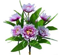 7 Pack Silk Peony Flowers Bouquet Handmade Artificial Peonies for Wedding Home Decor Table Centerpiece Photography Props Yellow(Purple)